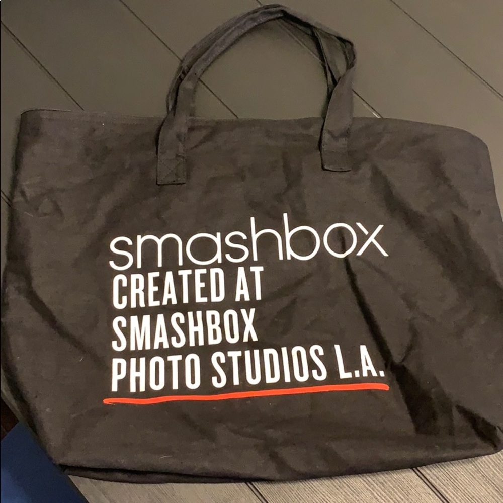 Black SMASHBOX canvas zipper large bag